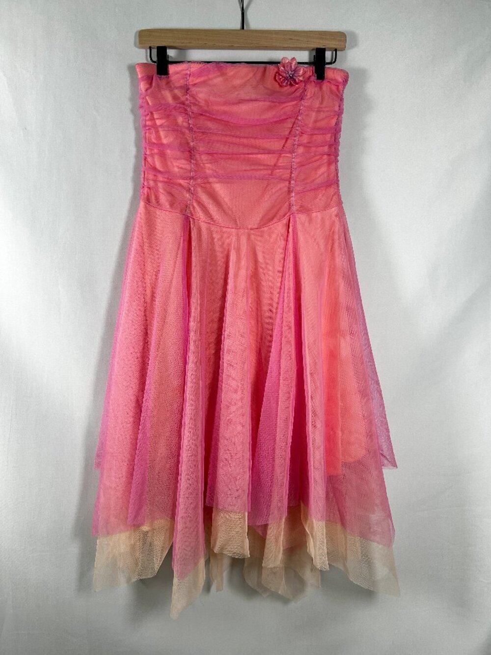 Y2K Taboo Mesh Layer Fairy Dress with Handkerchief Hem